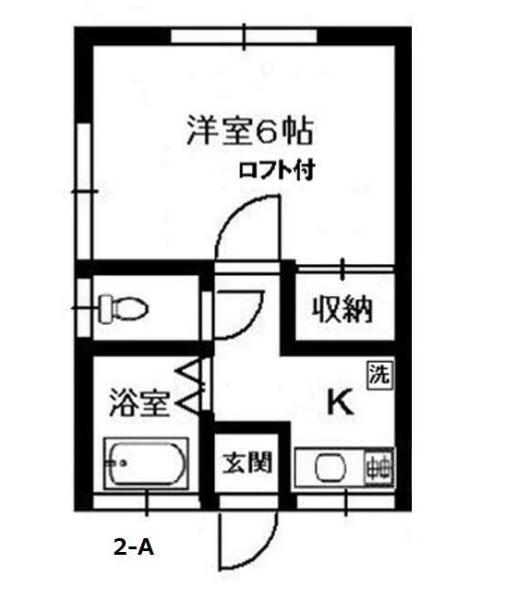 ハイツ片野(1K/2階)の間取り写真