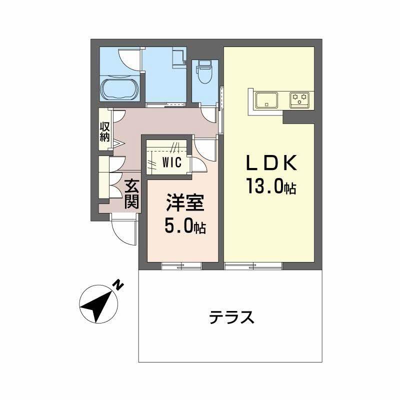 ルミエール曙町(1LDK/1階)の間取り写真