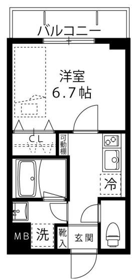 LOCS SAGINUMA(1K/2階)の間取り写真