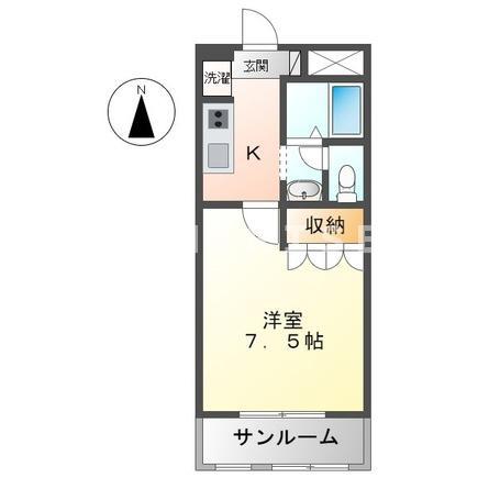 エクセレンス(1K/1階)の間取り写真