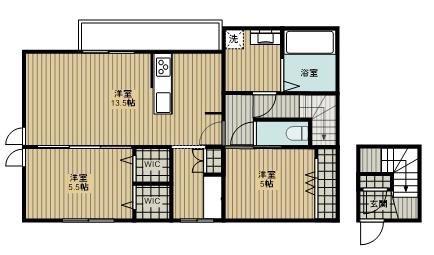 CASA A LAISE(2LDK/2階)の間取り写真