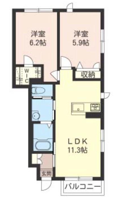 メゾンヴァンベール参番館(2LDK/1階)の間取り写真