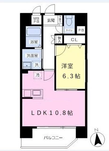 オーネスト九品寺(1LDK/7階)の間取り写真