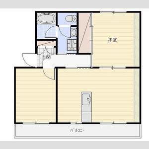 上島マンション(2LDK/3階)の間取り写真