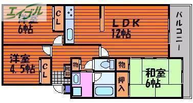 サンハイツ21 B棟(3LDK/1階)の間取り写真