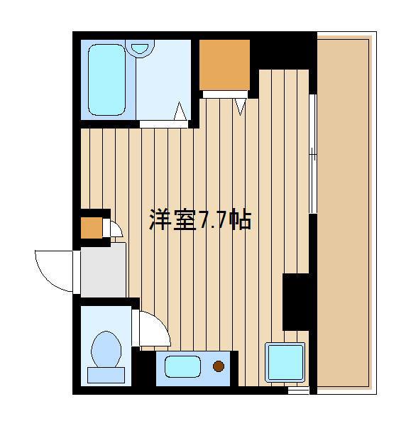 寶田ビル(ワンルーム/2階)の間取り写真