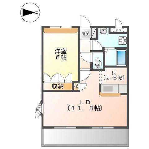 サンシャイン1号館(1LDK/1階)の間取り写真