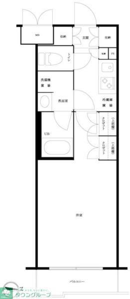 ルーブル三軒茶屋伍番館(1K/1階)の間取り写真