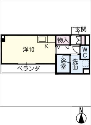バーンレック(ワンルーム/2階)の間取り写真