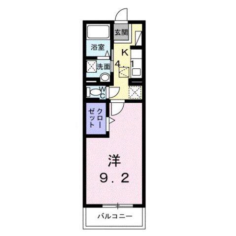 シャロル東福山(1K/1階)の間取り写真