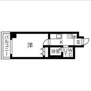 JINO新町(1K/9階)の間取り写真