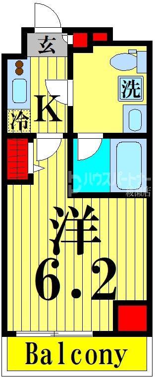 クレヴィスタ綾瀬(1K/4階)の間取り写真