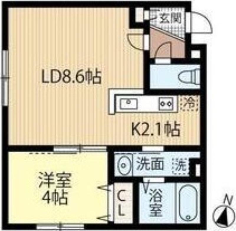 FUTABA SQUARE N21(1LDK/2階)の間取り写真
