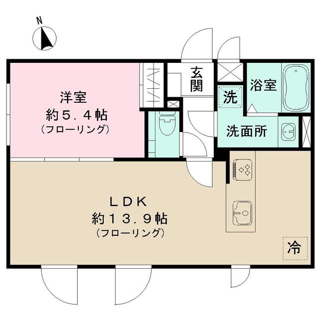 STRIPES 豪徳寺(1LDK/1階)の間取り写真