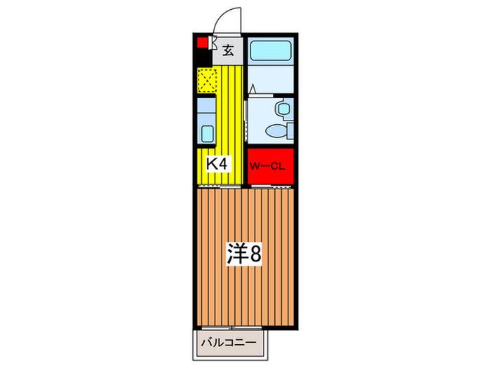 セフィラ(1K/1階)の間取り写真