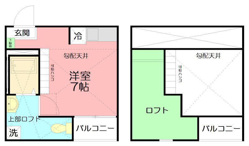 ARUKA024(ワンルーム/2階)の間取り写真