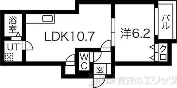 ART TENDO イースト(1LDK/3階)の間取り写真