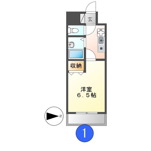 セントラルハイツ カシノ(1K/2階)の間取り写真