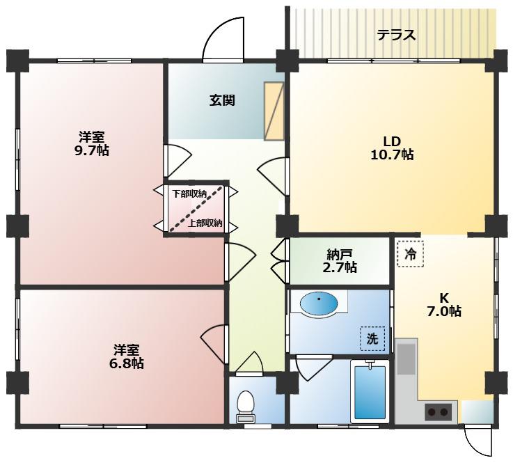HONOKAAHOUSE(2LDK/1階)の間取り写真