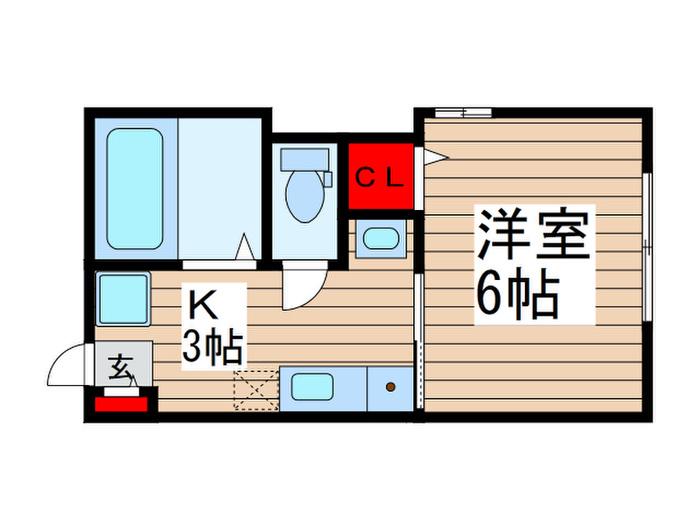 ロイヤル常盤台(1K/1階)の間取り写真