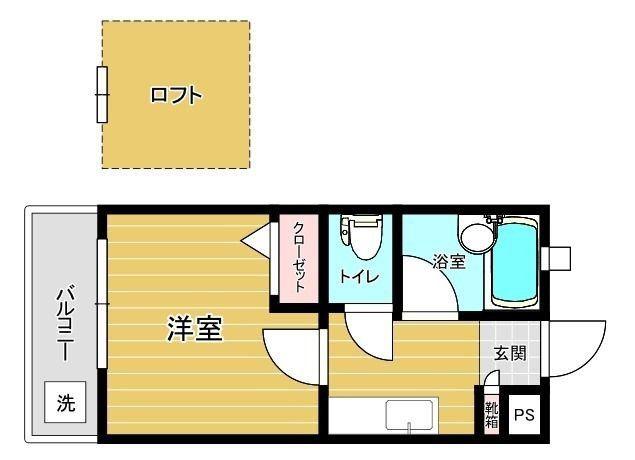リファレンス企救丘(1K/2階)の間取り写真