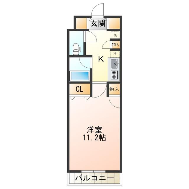 GRECALE南町(1K/3階)の間取り写真