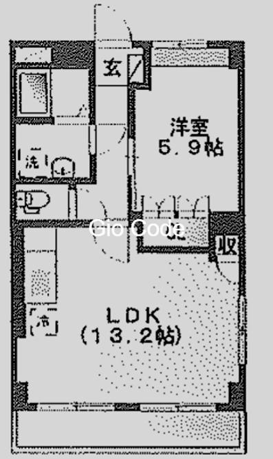 マスターピース(1LDK/2階)の間取り写真