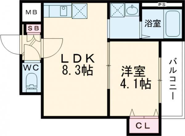 GRAND SUWA(1LDK/1階)の間取り写真