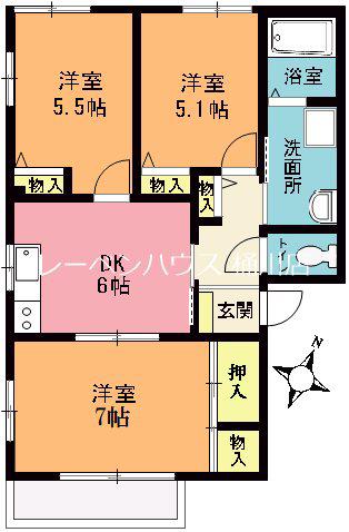 ベストハイツ(3DK/2階)の間取り写真