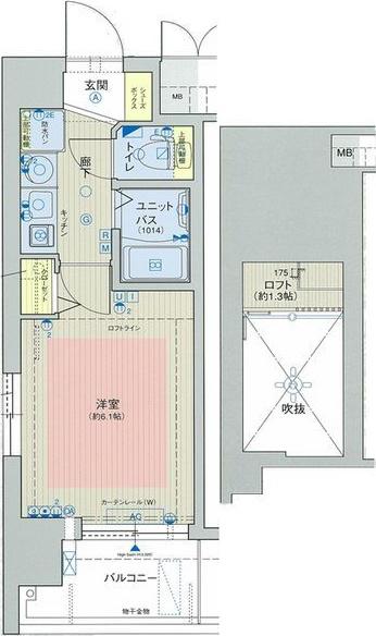 エステムコート新大阪Vソレックス(1K/11階)の間取り写真