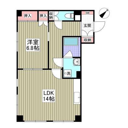 Mハイツ(1LDK/2階)の間取り写真