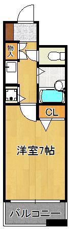 ダイナコート小倉下到津II(1K/2階)の間取り写真