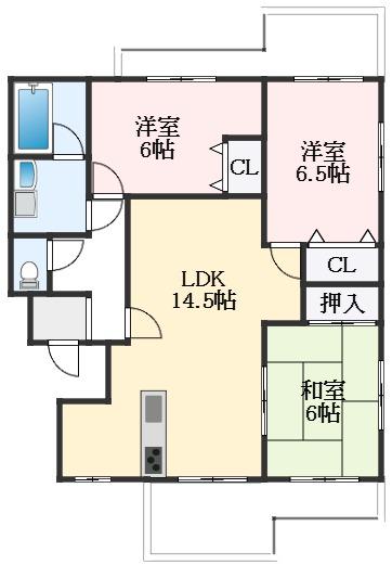 メゾンアルルN(3LDK/1階)の間取り写真