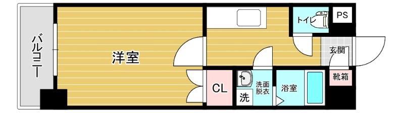 リファレンス門司駅前(1K/2階)の間取り写真