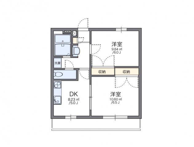 レオパレスOHIII(2DK/3階)の間取り写真