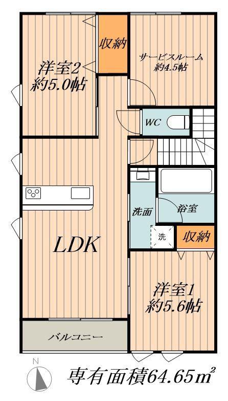 DIAMOND RICH(3LDK/2階)の間取り写真