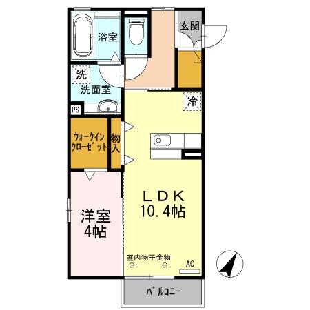 セジュール・アルス(1LDK/1階)の間取り写真