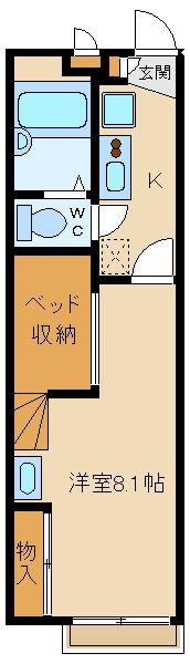 レオパレスベガIII(1K/2階)の間取り写真