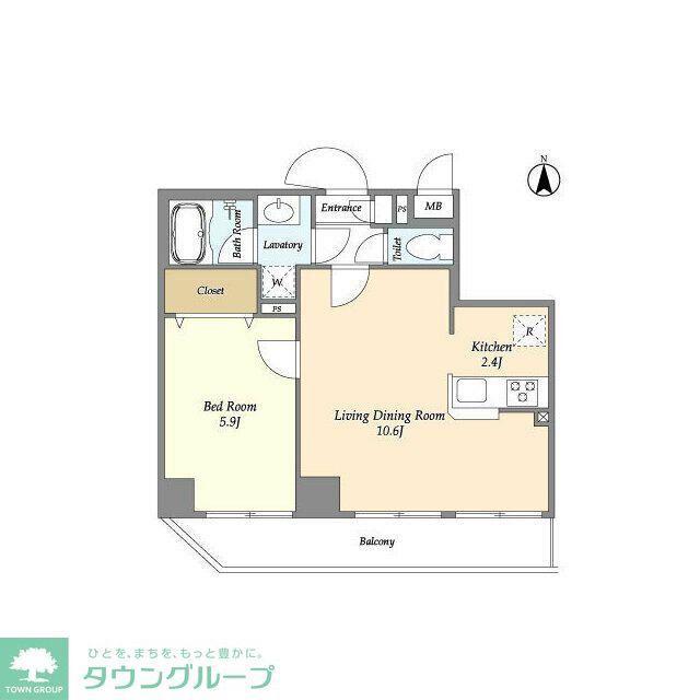 HF下赤塚レジデンス(1LDK/6階)の間取り写真