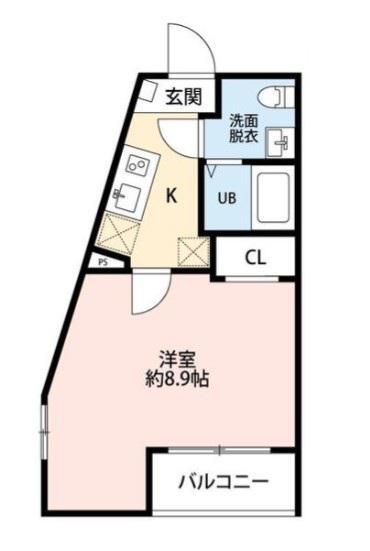 ヒルズ子安町(1K/1階)の間取り写真
