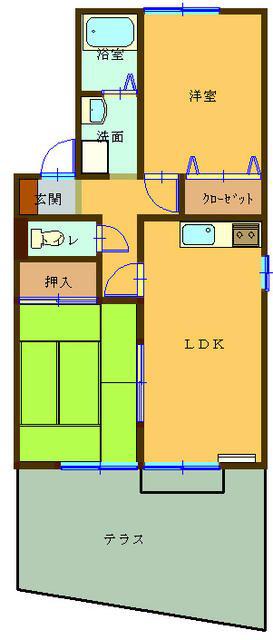 セジュール友A棟(2LDK/1階)の間取り写真
