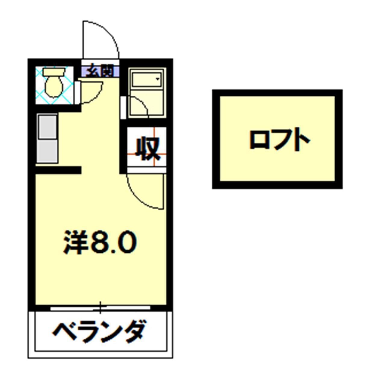 ロードハイツM(ワンルーム/1階)の間取り写真