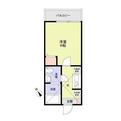 アザーレ・キュリオス横浜(1K/1階)の間取り写真