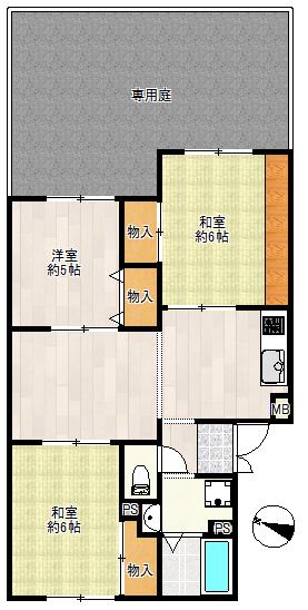 サニ-ハイツ高台C棟(3LDK/3階)の間取り写真