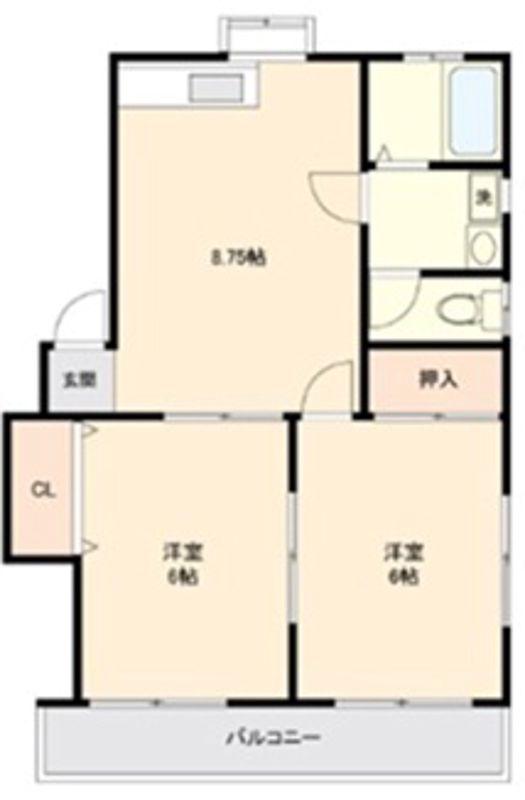 第2メゾン西川(2DK/2階)の間取り写真