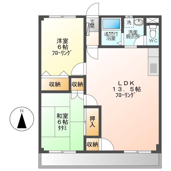 新香和ハイツ(2LDK/3階)の間取り写真