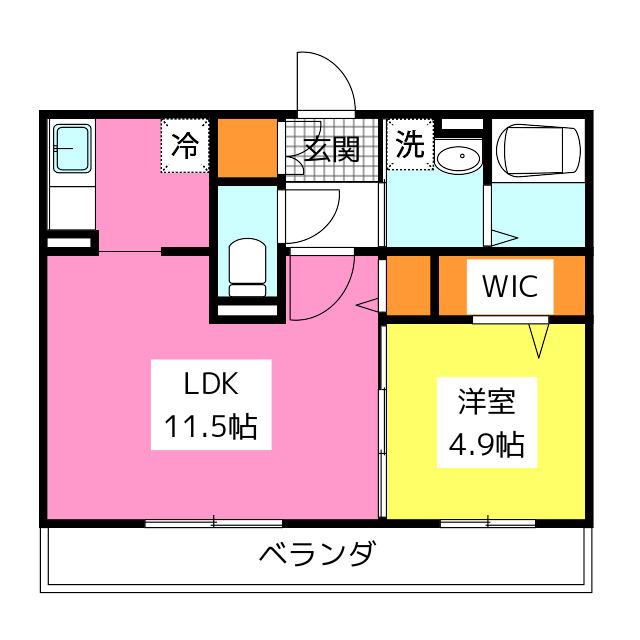 ソフィーユ・メゾン南福岡(1LDK/2階)の間取り写真