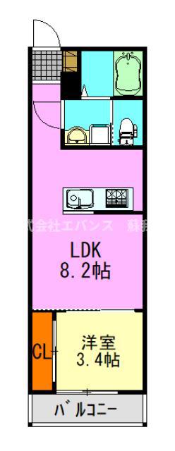 フォーサイト千葉寺(1LDK/3階)の間取り写真