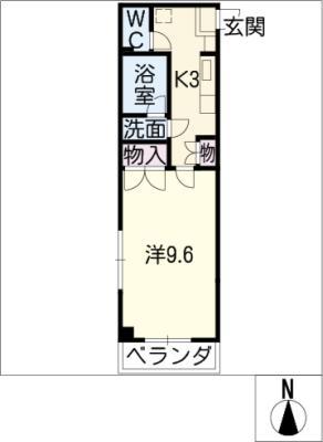 Mディライト(1K/3階)の間取り写真