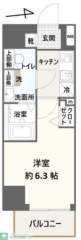 CREST TAPP川崎港町(1K/7階)の間取り写真